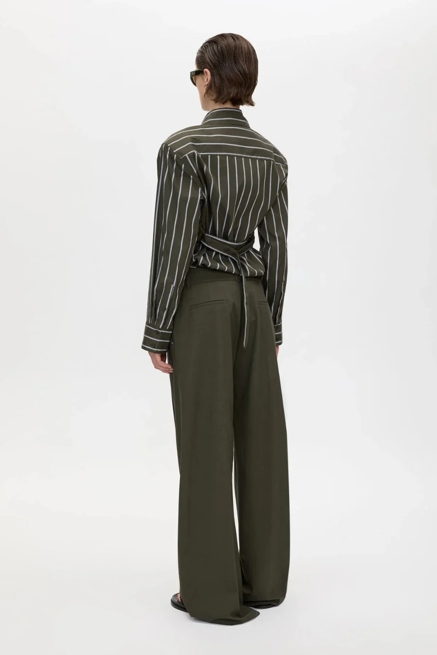 Tarn Fitted Stripe Shirt Dark Emerald - Image 2