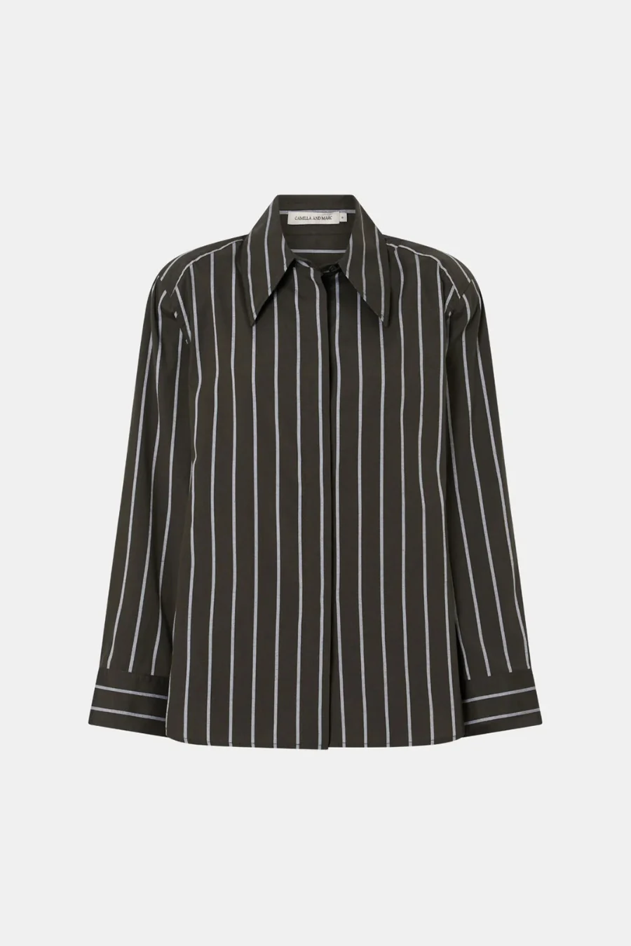 Tarn Fitted Stripe Shirt Dark Emerald - Image 3