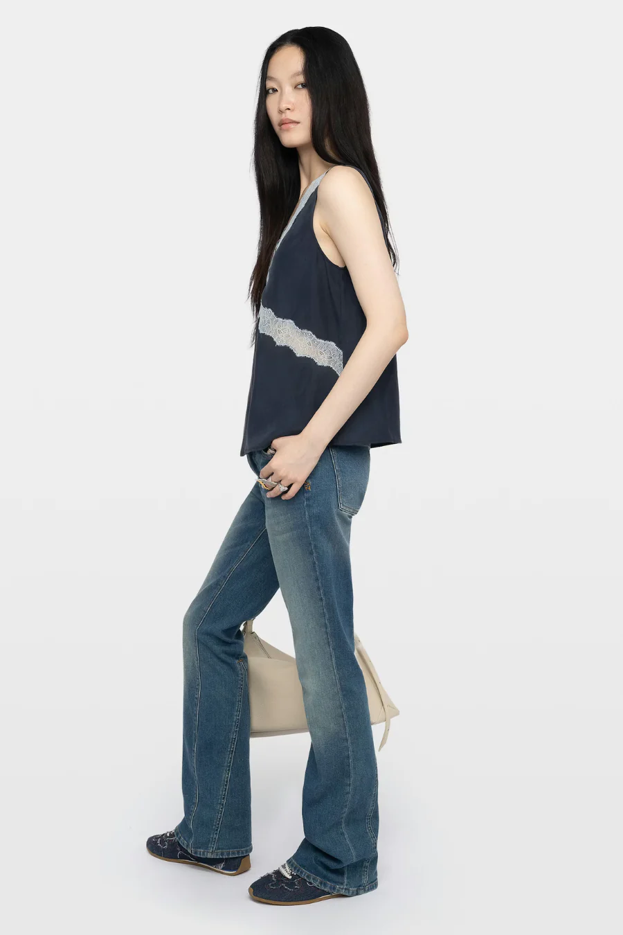Tasao Silk Camisole Encre - Image 3