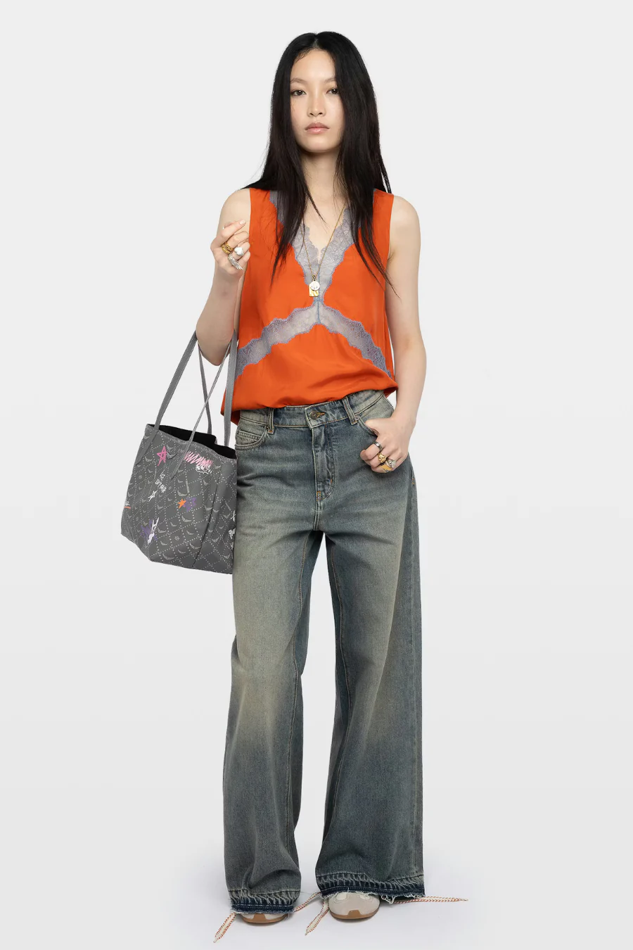 Tasao Silk Camisole Tangerine