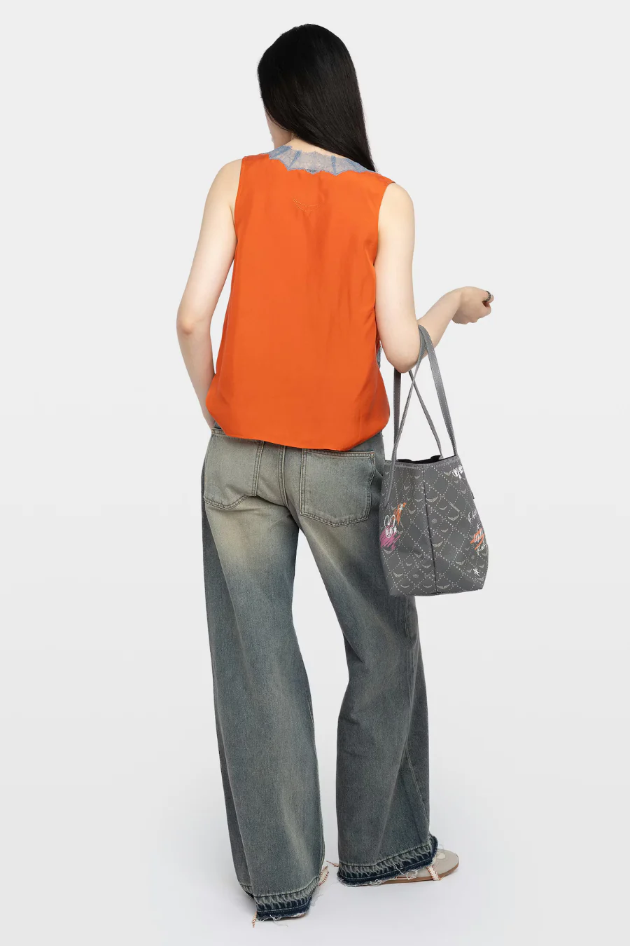 Tasao Silk Camisole Tangerine - Image 2