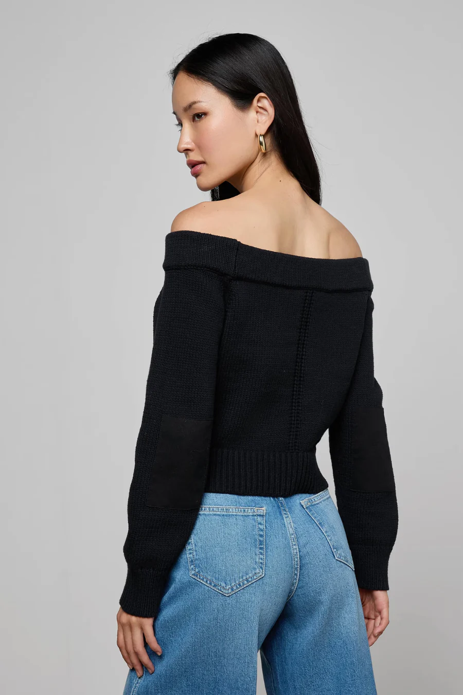 Teri Off The Shoulder Top Black/ Gold - Image 2