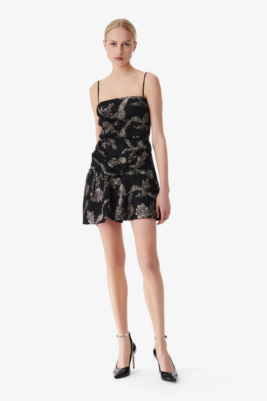 Thalia Mini Dress Black/Gold - Image 3