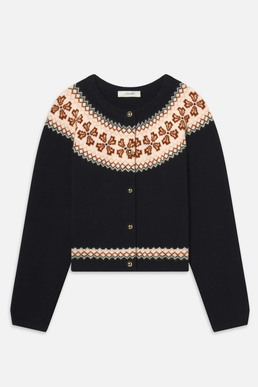 The Cashmere Fairisle Cardi Navy - Image 4