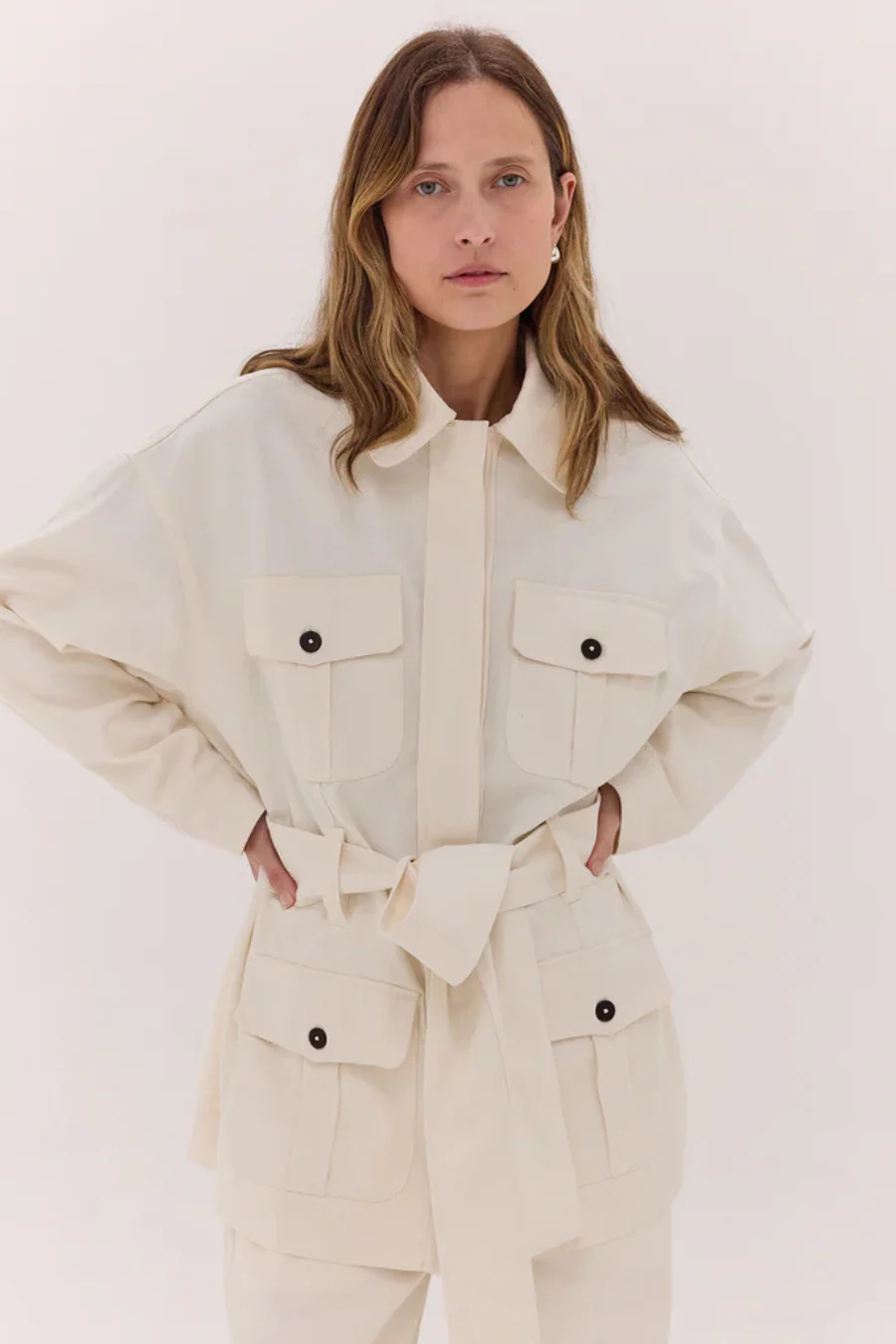 The Denim Safari Jacket Natural - Image 3