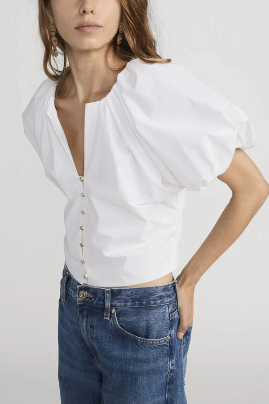 The Dramatic Sleeve Blouse White - Image 3