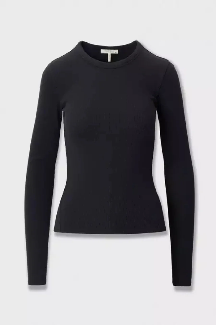 The Essential Ribbed Long Sleeve Tee Black - Image 5