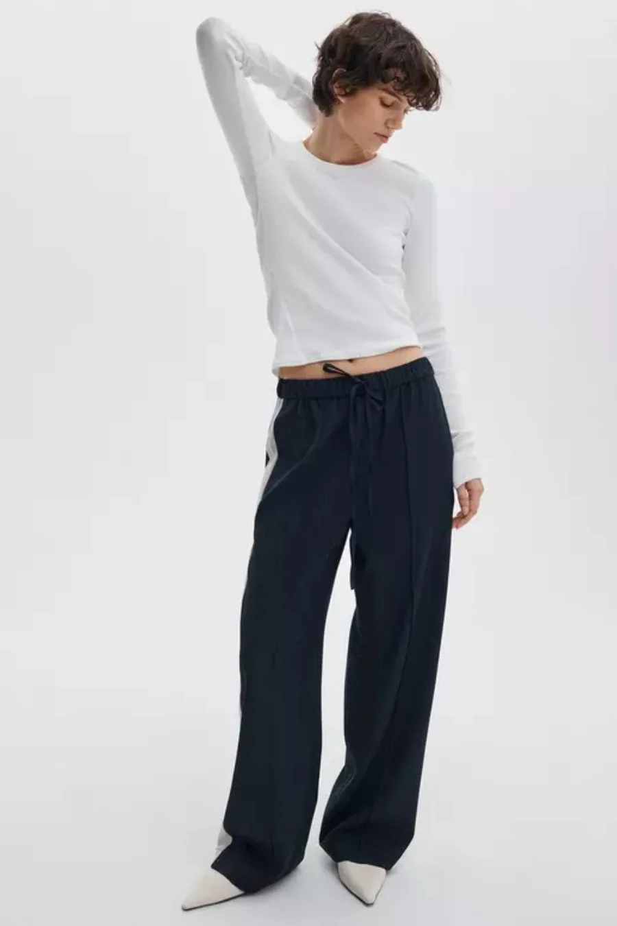 The Essential Ribbed Long Sleeve Tee White