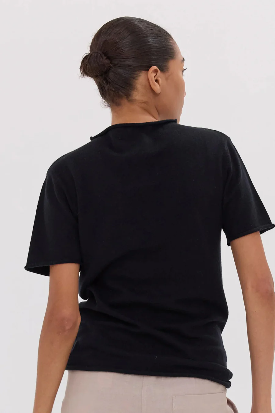 The Funnel Neck Tee Black - Image 3