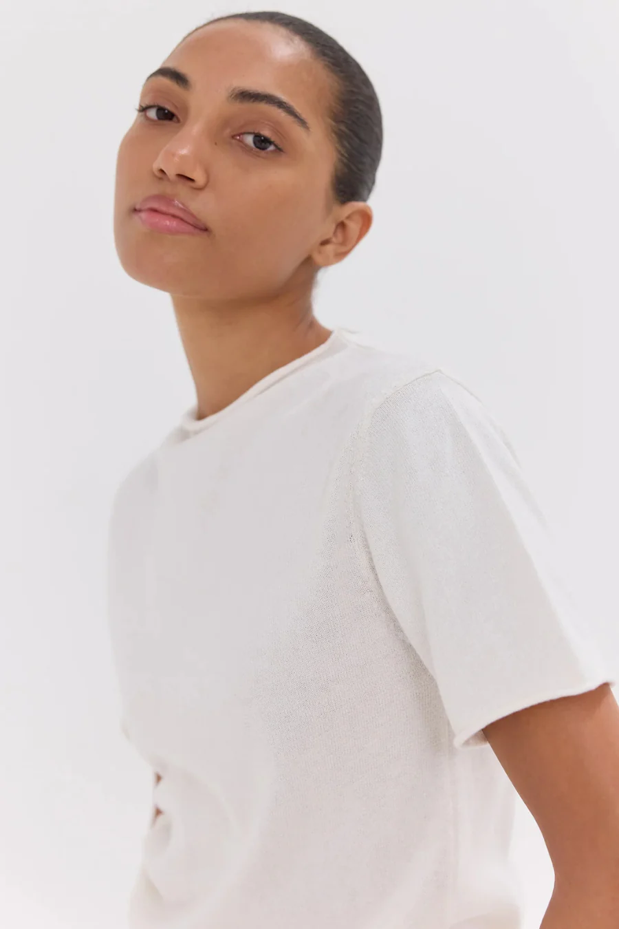 The Funnel Neck Tee White - Image 3