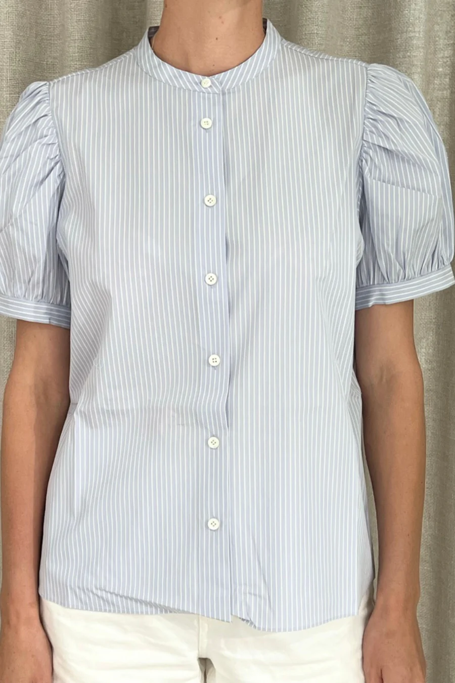 The Gathered Top Light Chambray Multi - Image 2