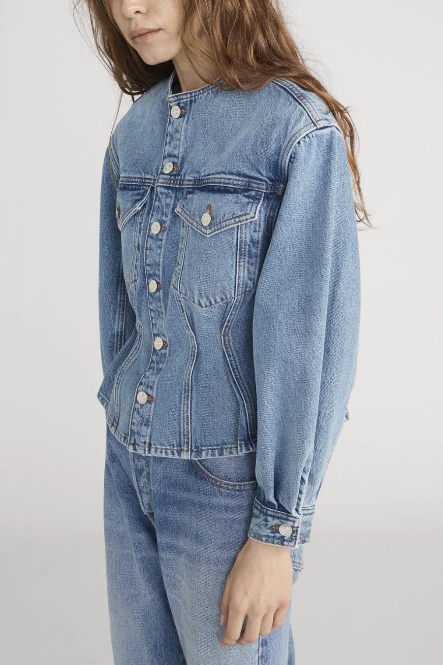 The Nipped Collarless Jacket Umbria - Image 3