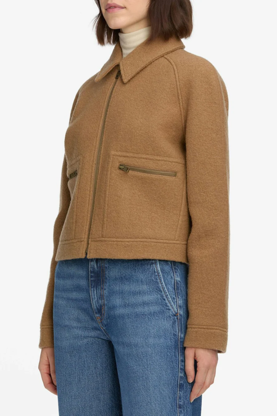 The Raglan Zip Front Jacket Camel - Image 4