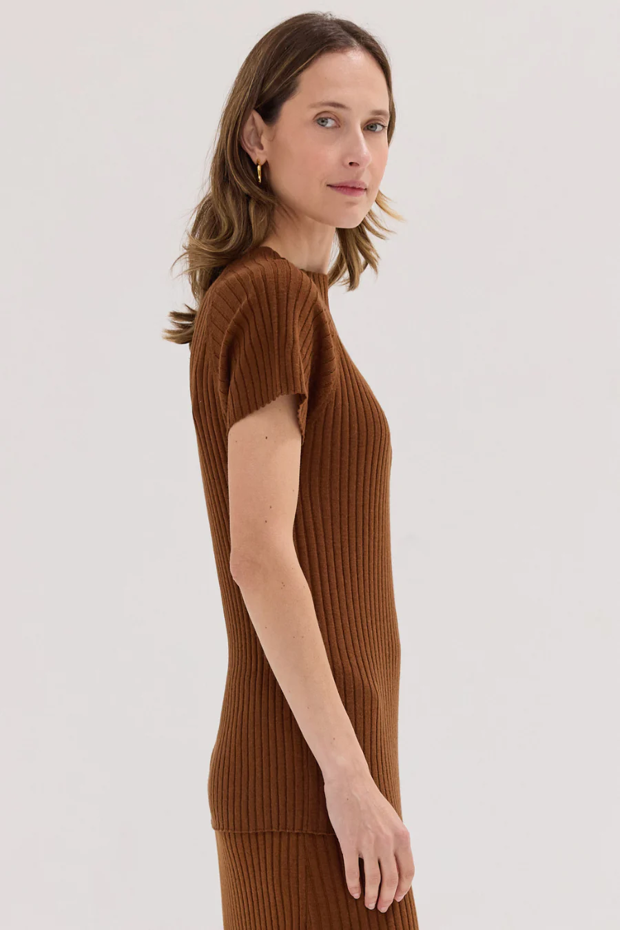 The Rib Knit Tee Castagne - Image 3