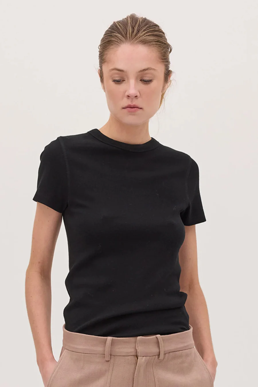 The Ribbed Tee Black