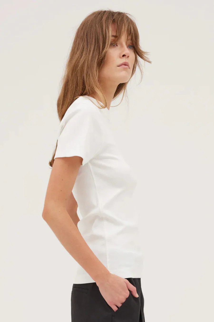 The Ribbed Tee White - Image 3