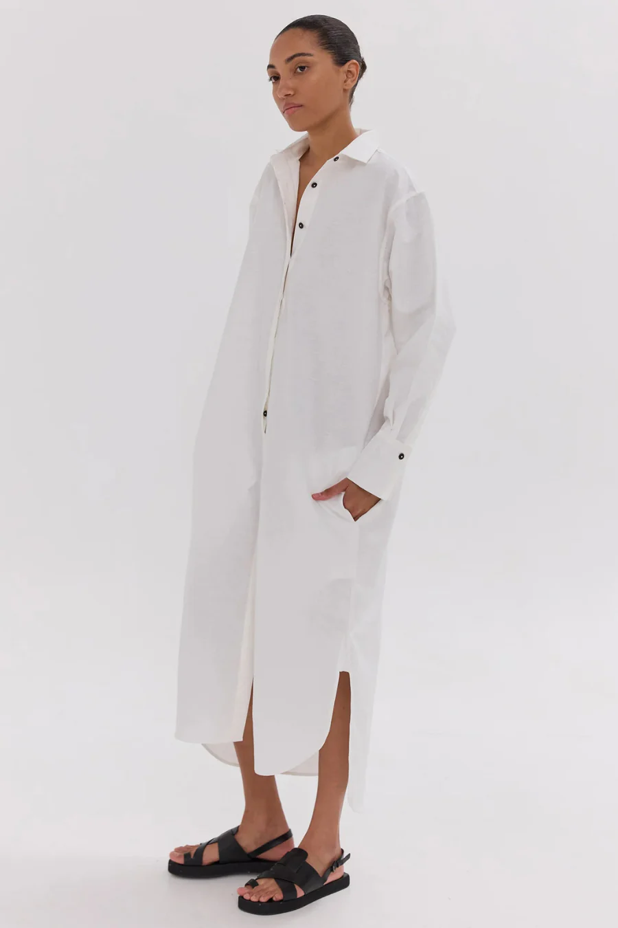The Shirt Dress White - Image 3