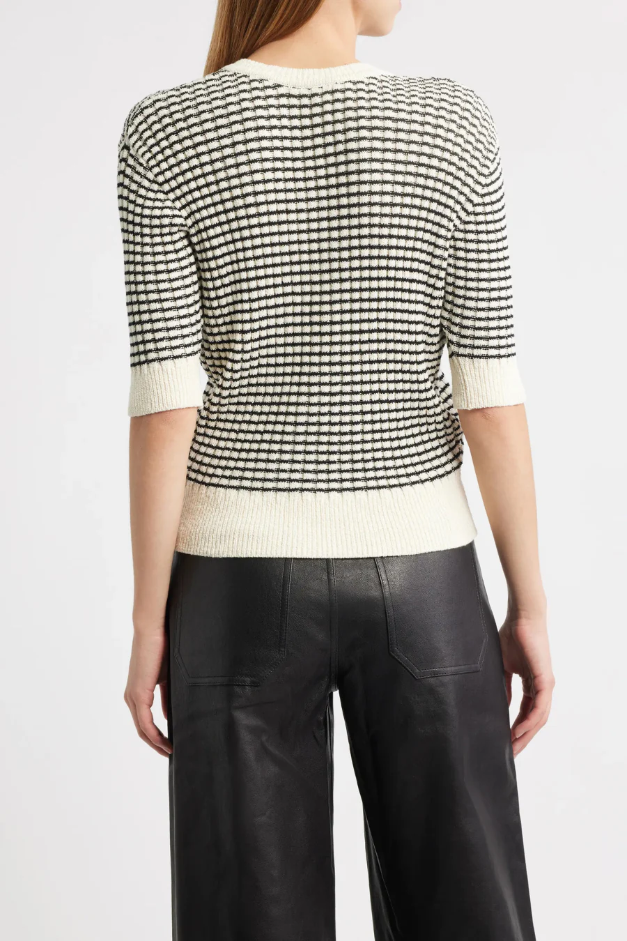 The Stripe V-Neck Sweater Cream Multi - Image 2
