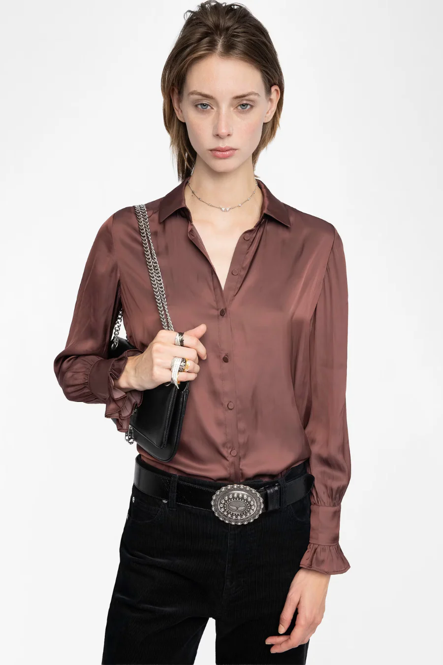 Thely Shirt Burgundy - Image 3