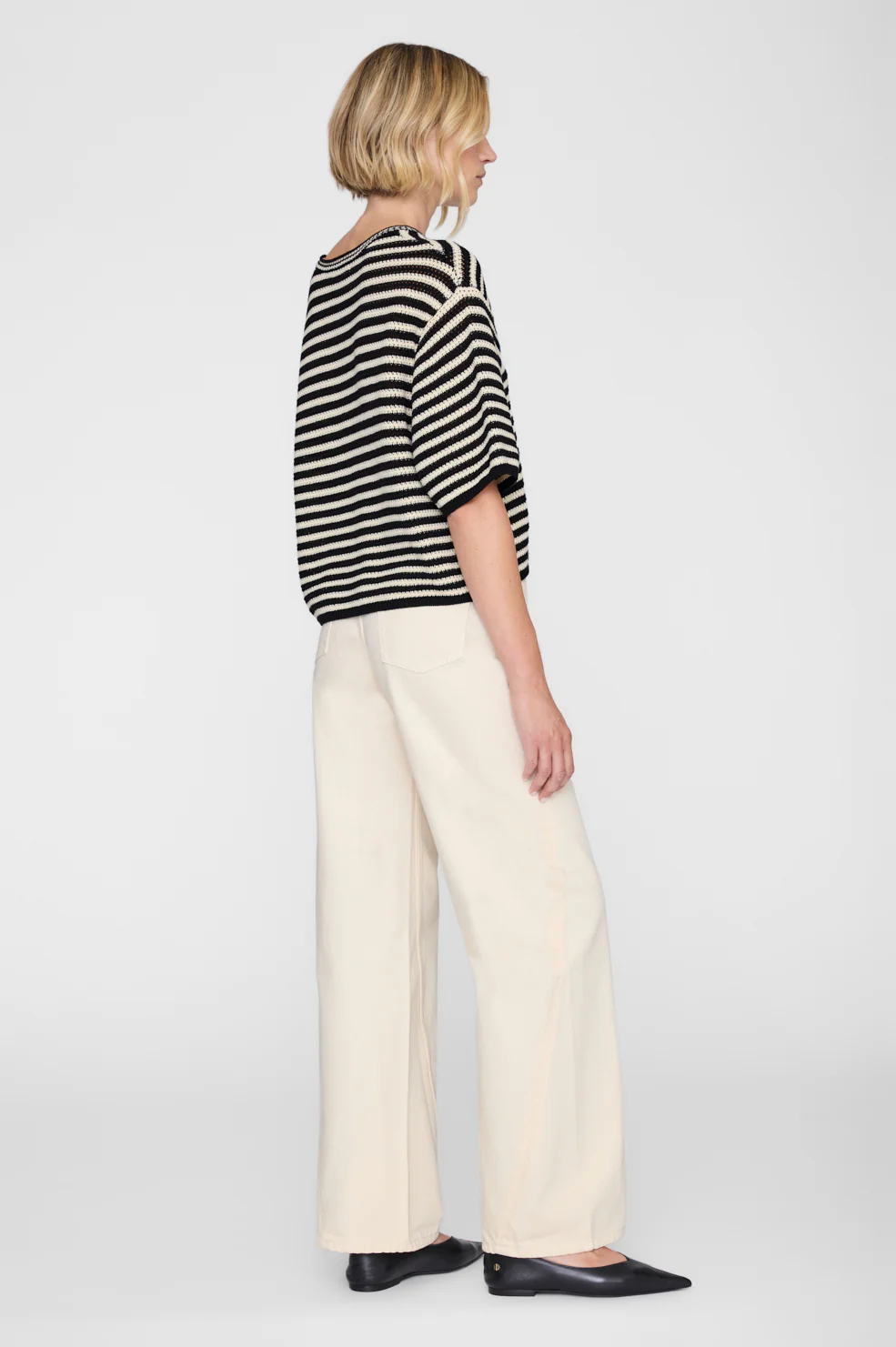Theo Sweater Black And Ivory Stripe - Image 2