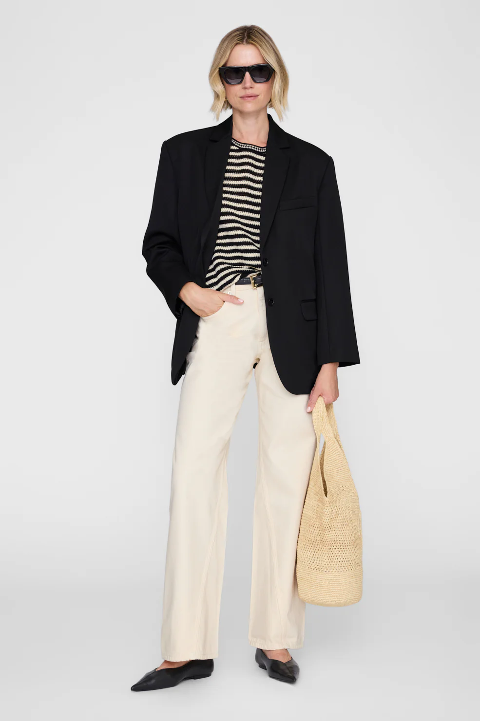 Theo Sweater Black And Ivory Stripe - Image 3