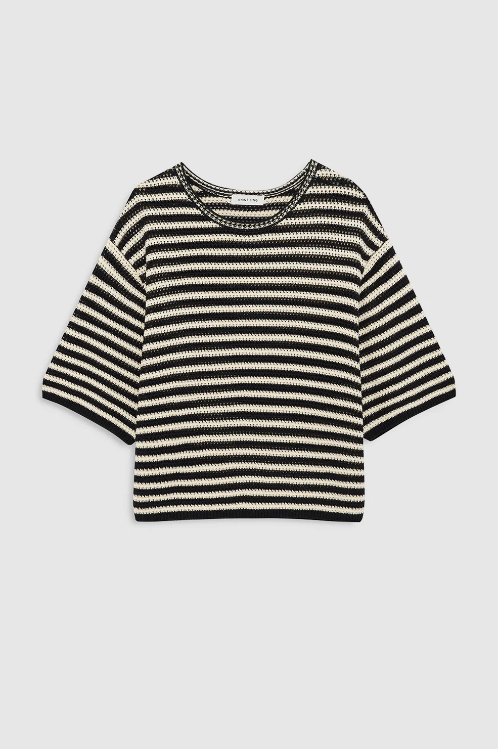 Theo Sweater Black And Ivory Stripe - Image 4