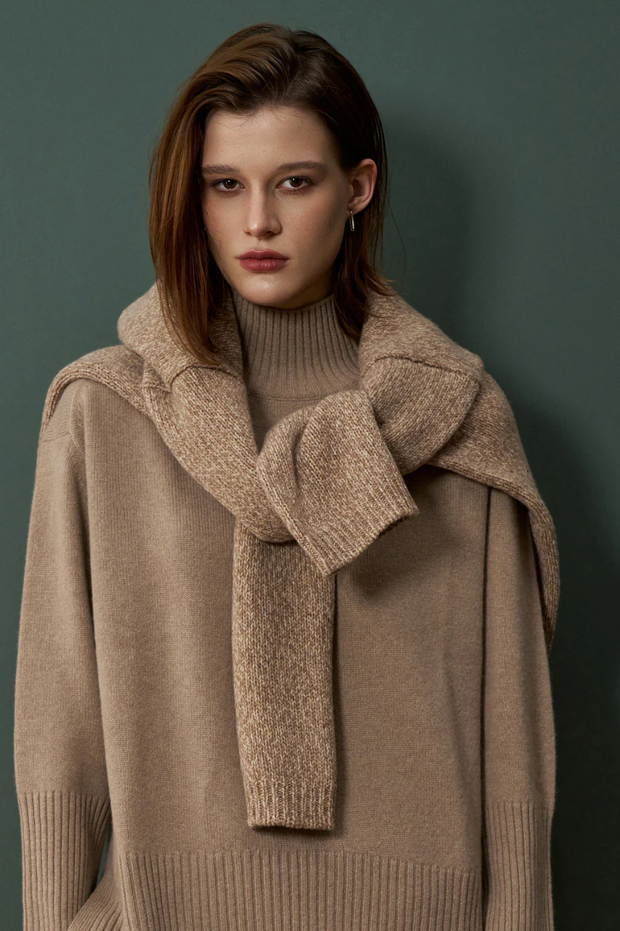 Tiber Chunky Hi-Lo Hem Polo Argan - Image 3