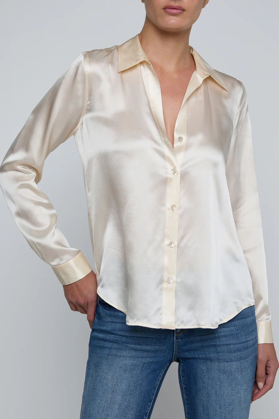 Tyler Long Sleeve Blouse Ecru - Image 3