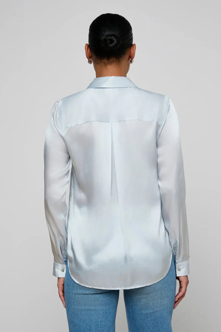 Tyler Long Sleeve Blouse Pale Mist Blue - Image 2