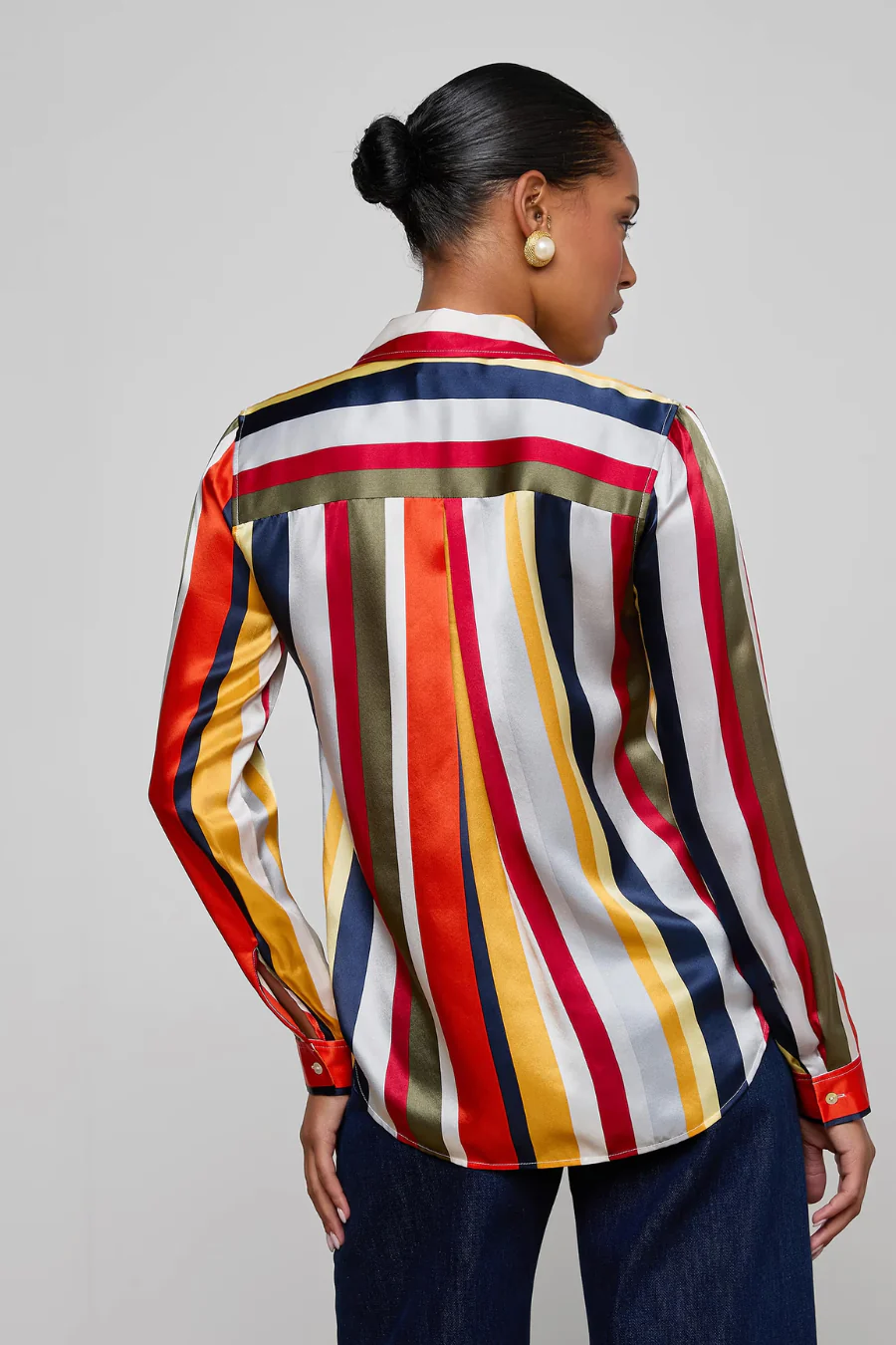 Tyler Silk Blouse Multi Bright Stripe - Image 2