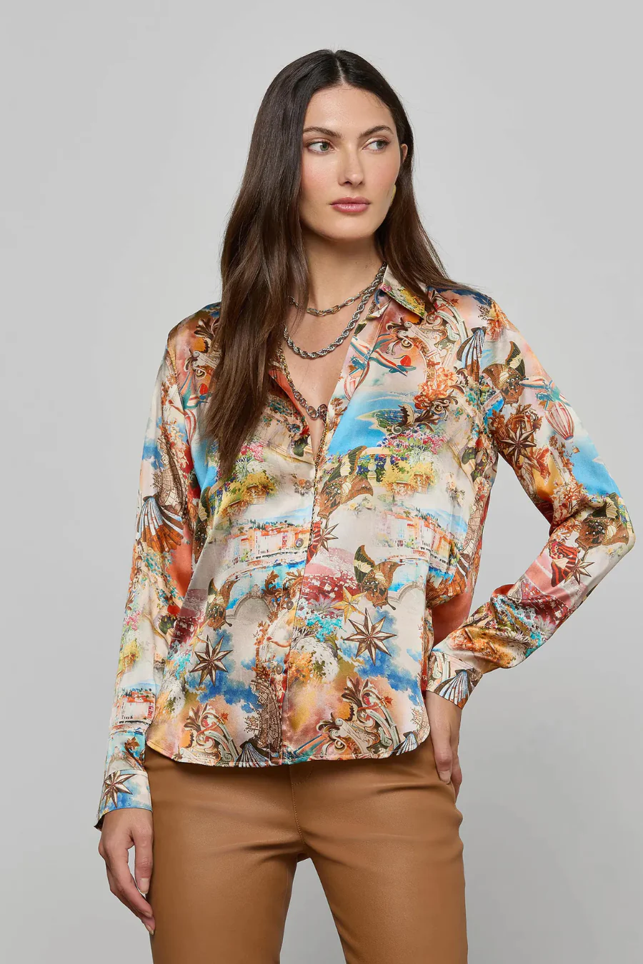 Tyler Silk Blouse Multi Collage - Image 2