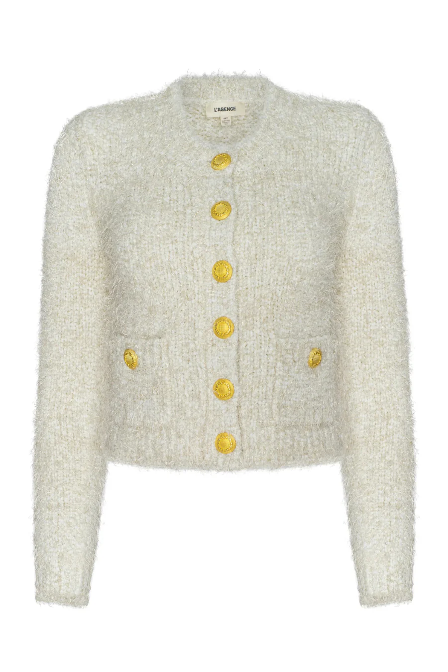 Una Knit Cardigan Ivory/Gold Lurex - Image 4