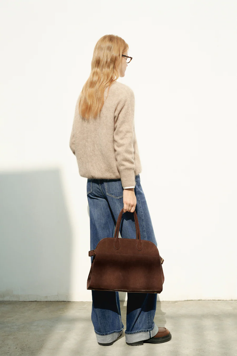 V Neck Cashmere Sweater Raw Velvet Brown - Image 2