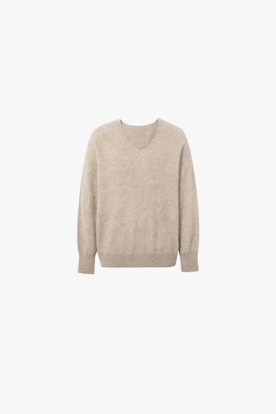 V Neck Cashmere Sweater Raw Velvet Brown - Image 4
