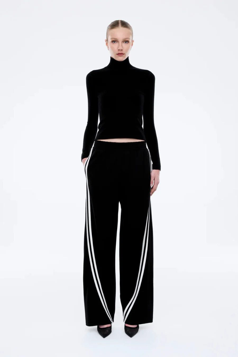 Valentina Stripe Pant Black/ Off White