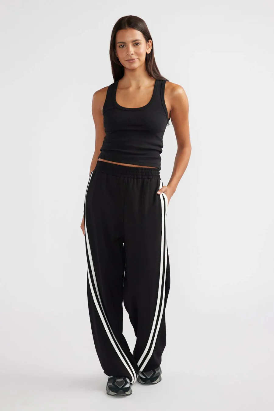 Valentina Stripe Pant Black/ Off White - Image 3