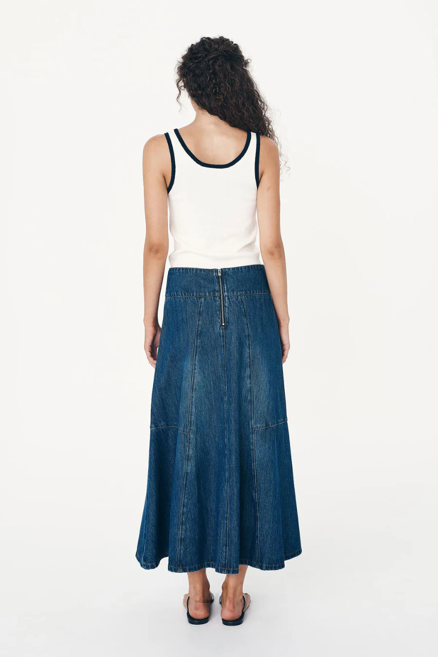 Vashti Denim Midi Skirt Classic Denim - Image 3