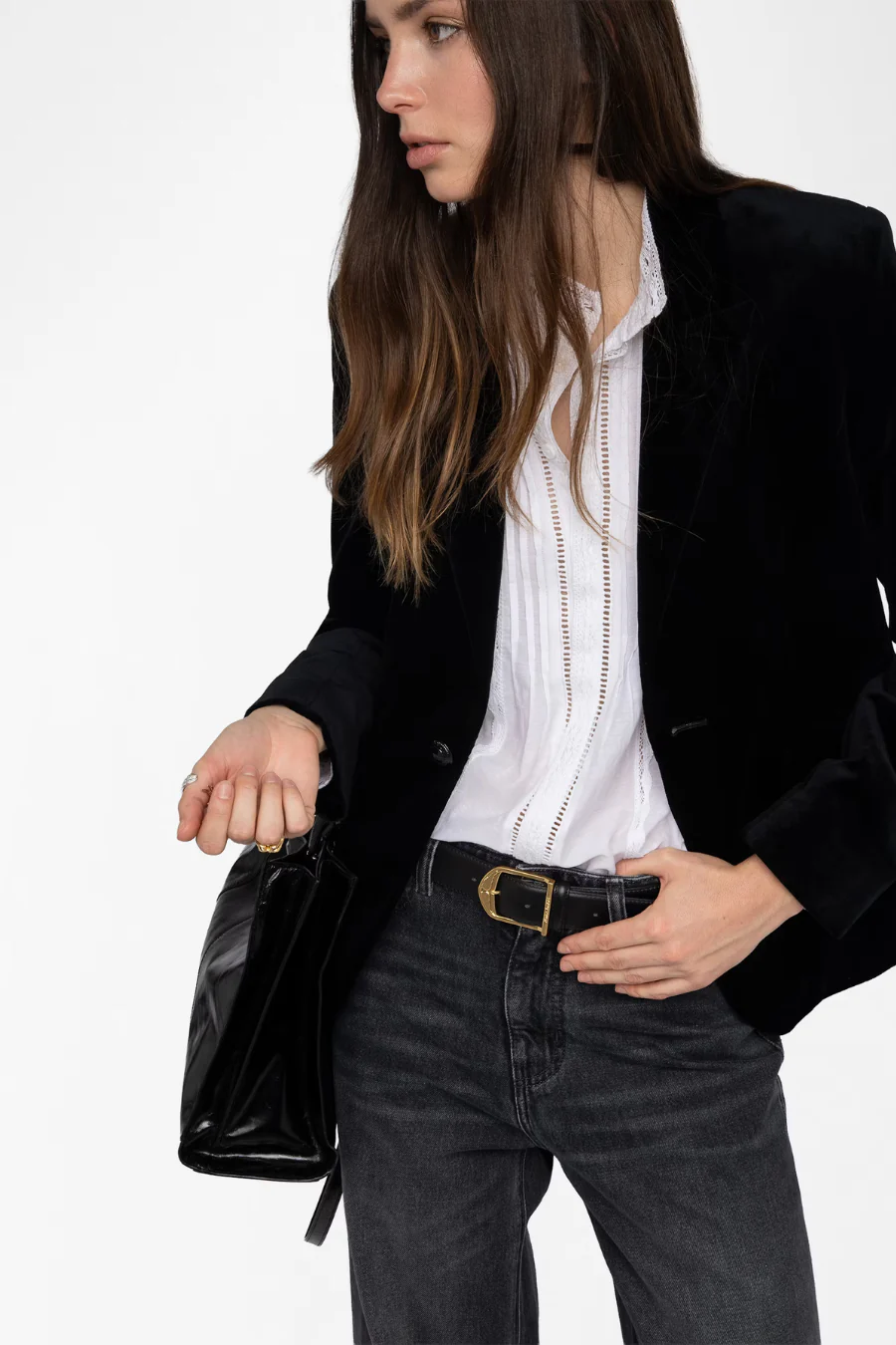 Vavy Velvet Blazer Black - Image 3