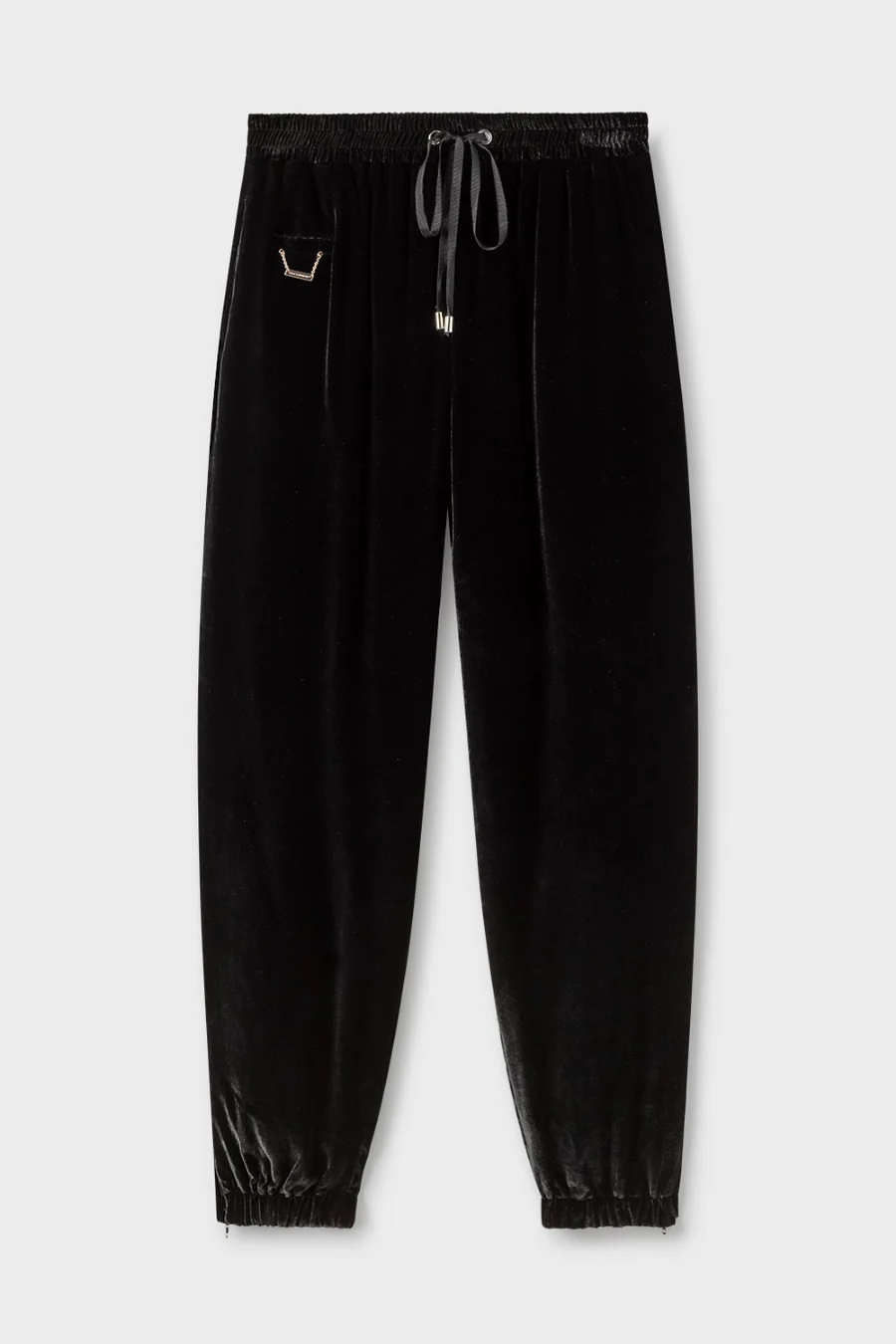 Velvet Track Pants Black