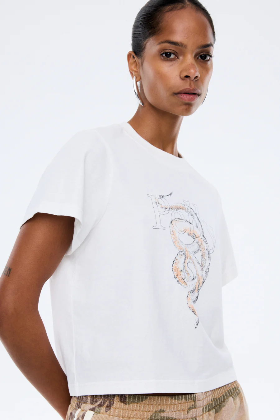 Vintage Snake Baby Tee Vintage White - Image 3