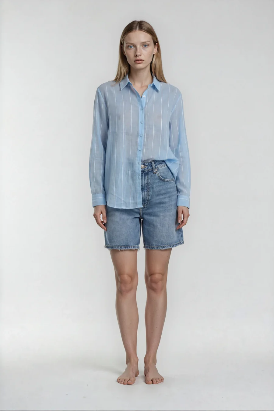Vista Stripe Shirt Light Blue - Image 3