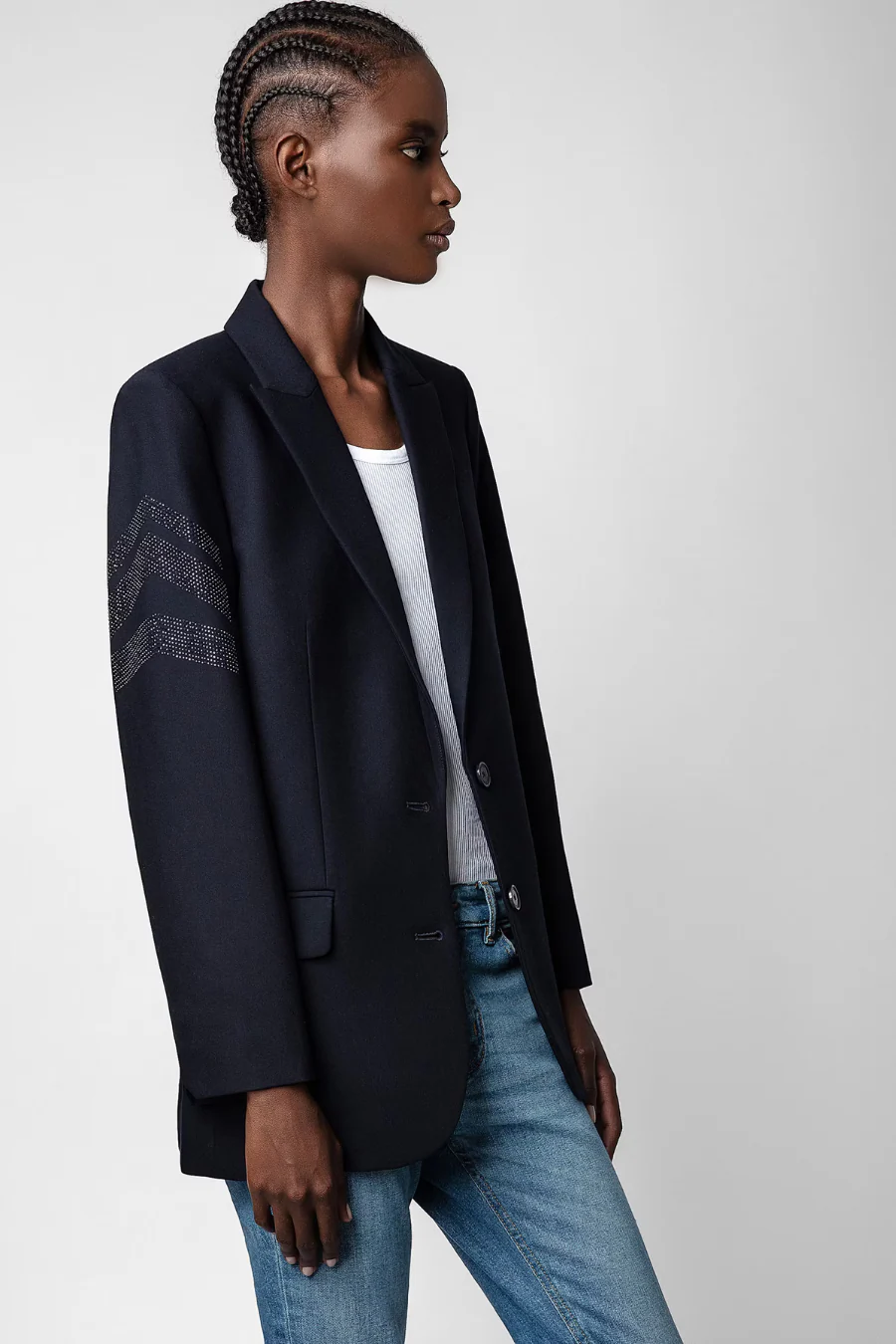 Viva Arrow Strass Blazer Encre - Image 2