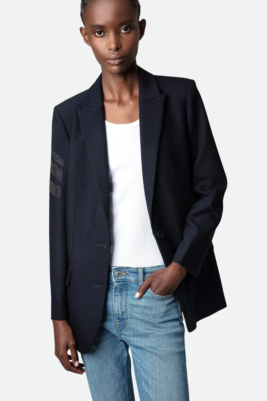 Viva Arrow Strass Blazer Encre - Image 3
