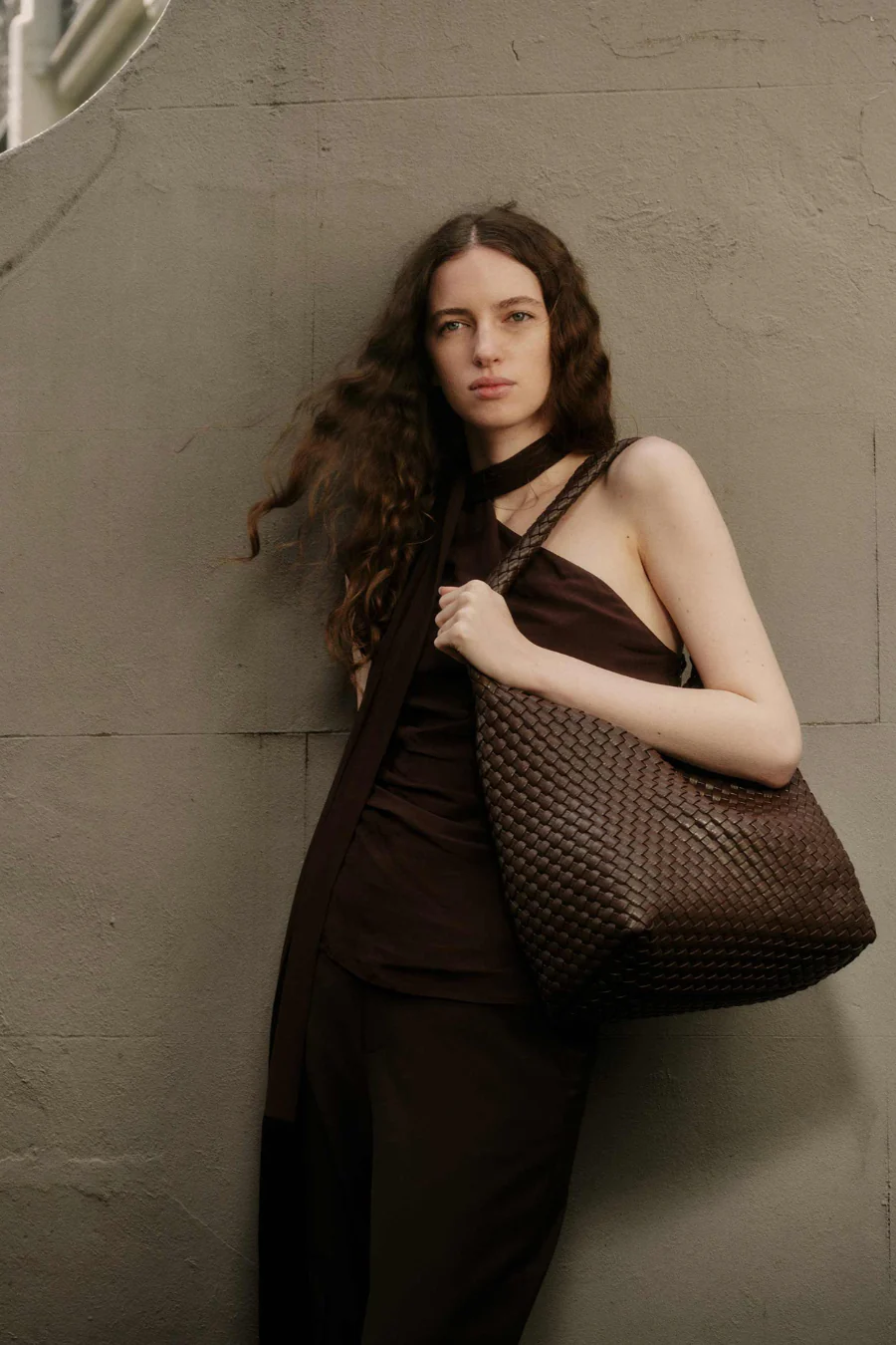 Woven Large Tote Brown - Image 3