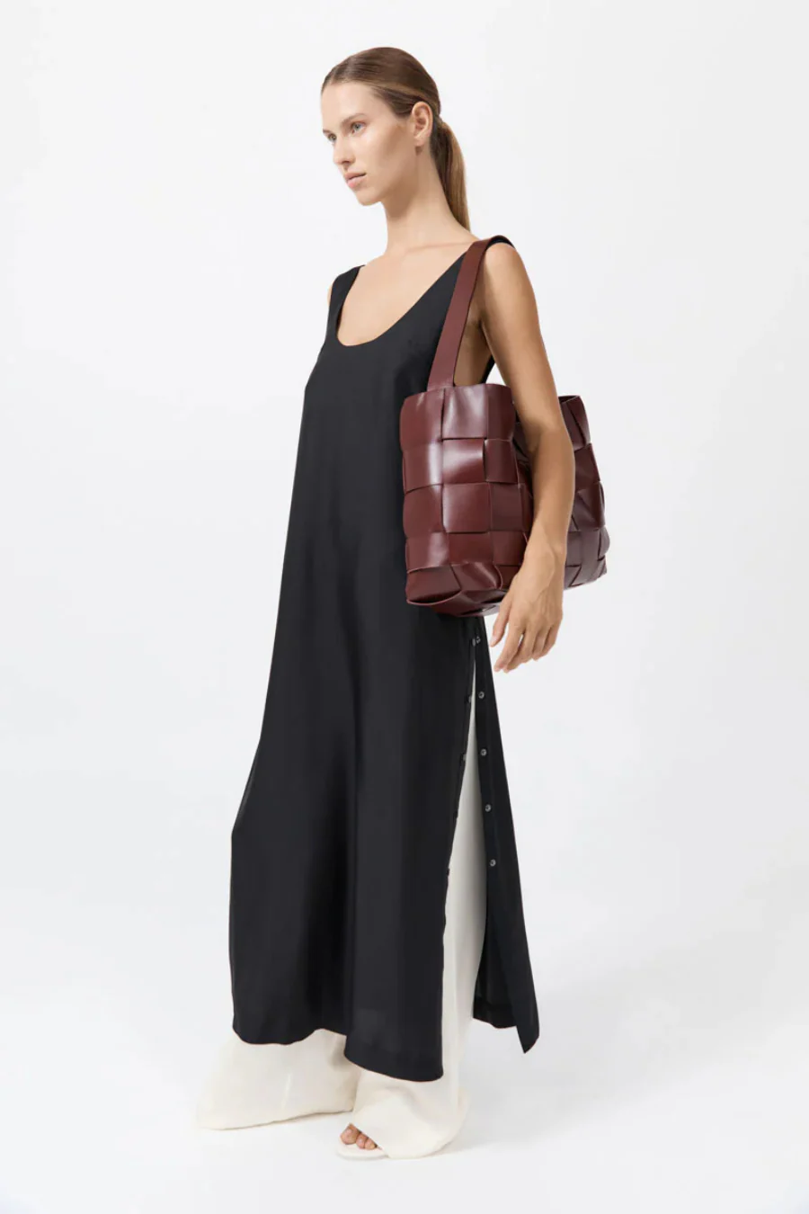 Woven Large Tote Plum - Image 3