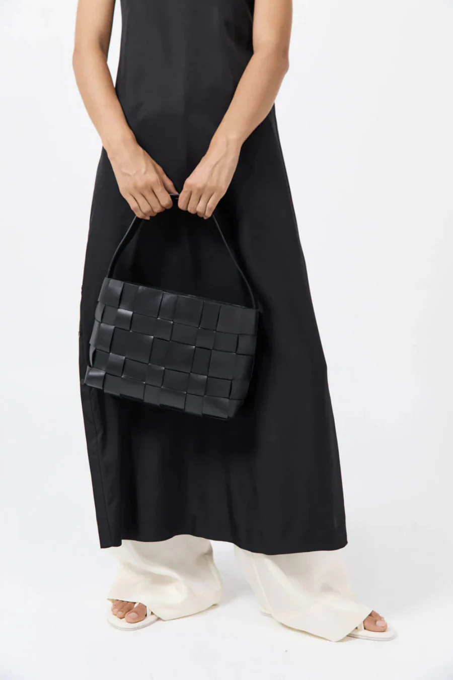 Woven Mini Tote Black - Image 3