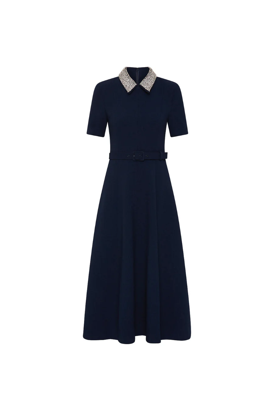 Xena Short Sleeve Midi Dress Navy - Image 5