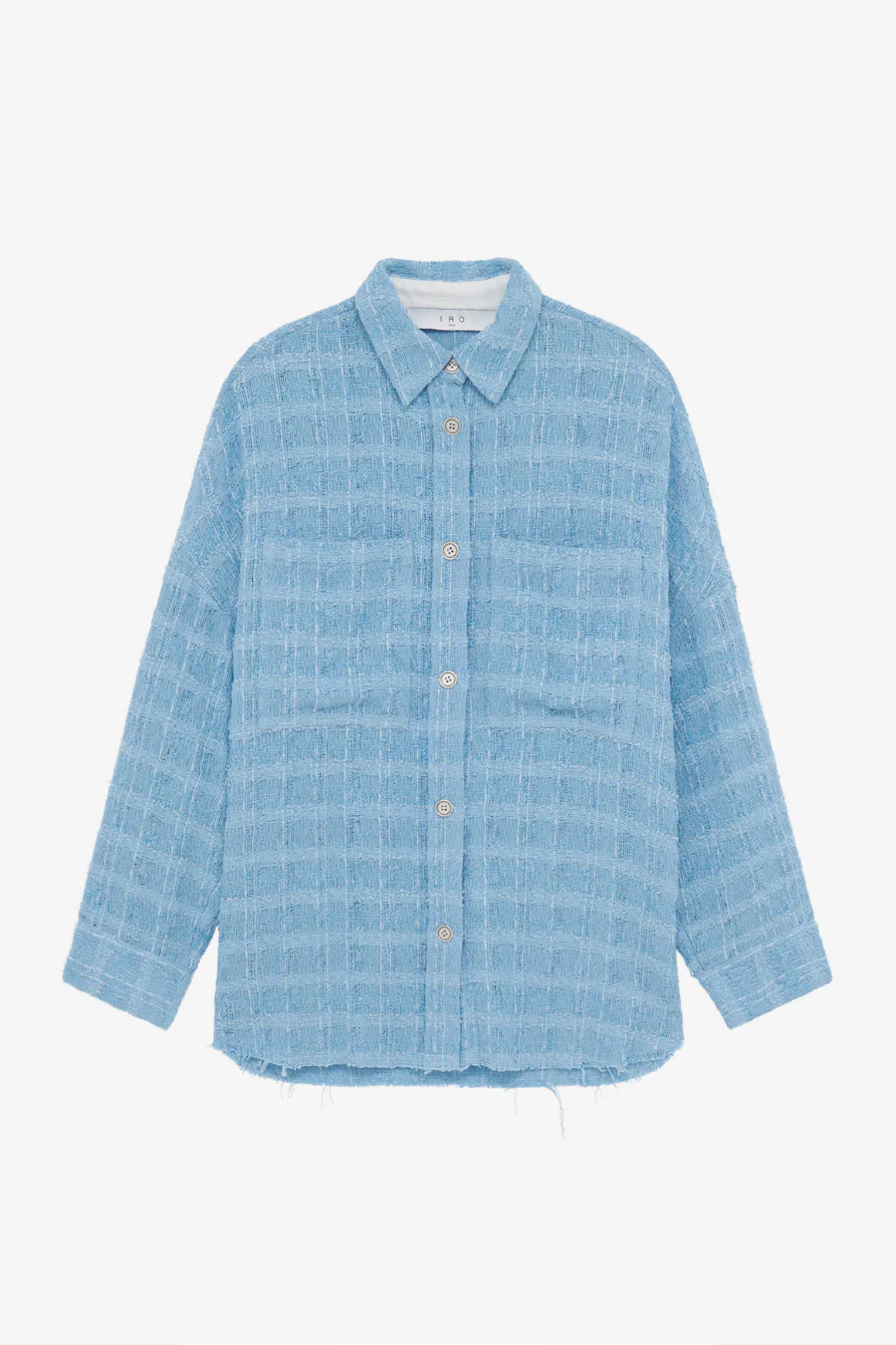 Zennae Tweed Overshirt Blue - Image 5