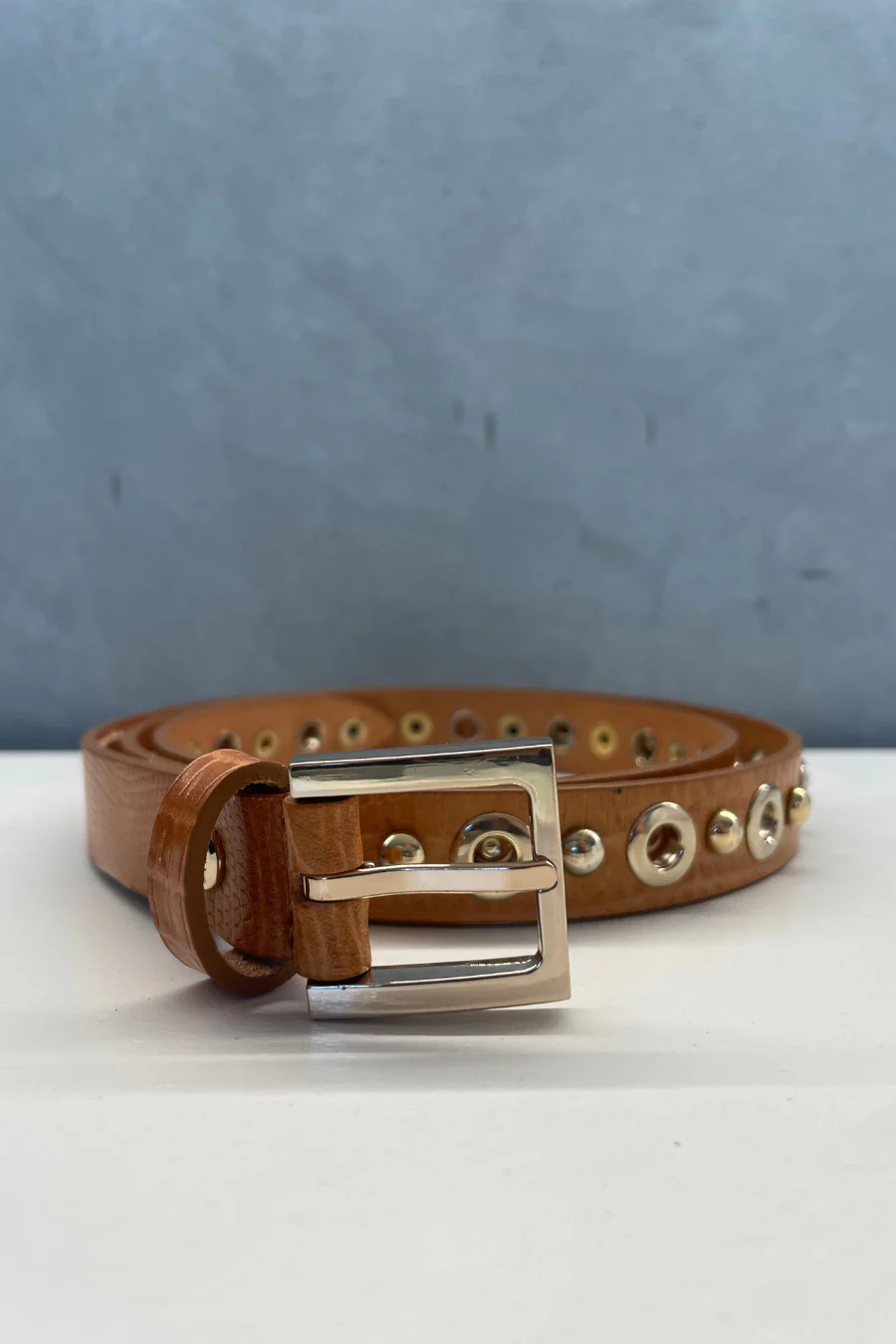 Zoe Studded Belt Caramel - Image 2